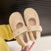 Women Fur Flats Shoes Bow Suede Casual New Loafers Fashion 2025 Fashion Trend Winter Short Plush Walking Shoes Woman Shoes