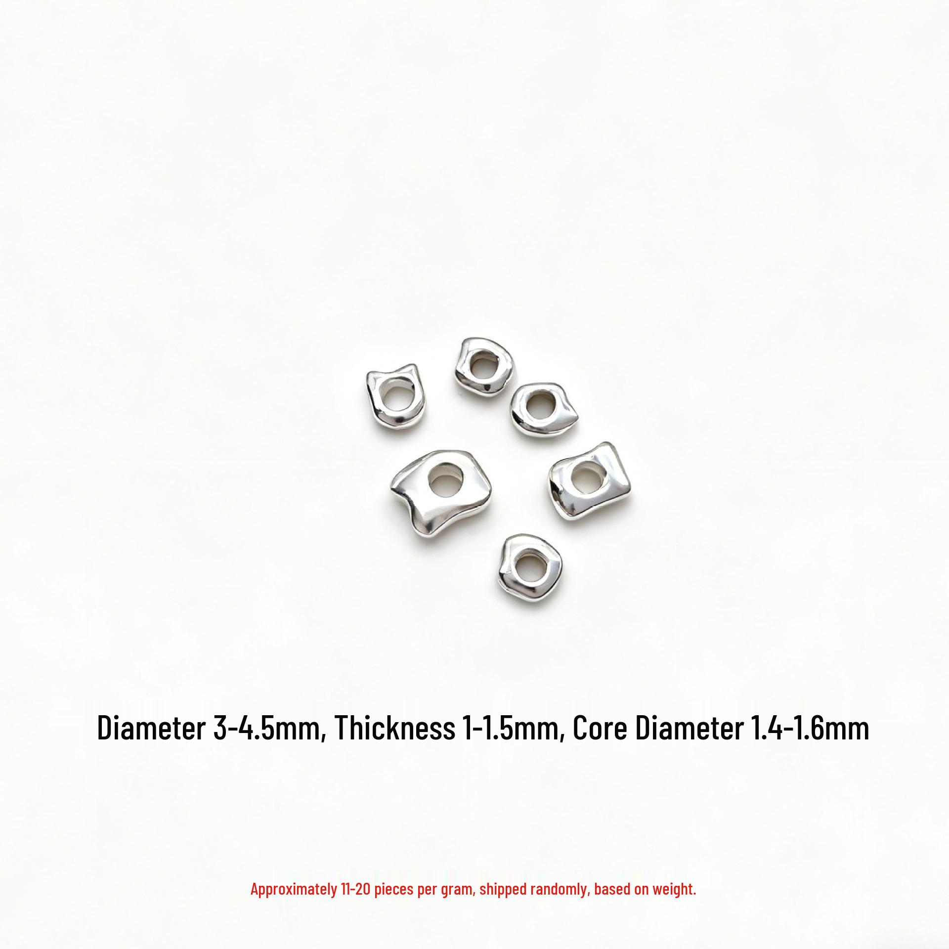 S925 Sterling Silver Irregular Crushed Spacer Bead for DIY Jewelry and Bracelet Weaving s925 Sterling Silver стерлингового серебра