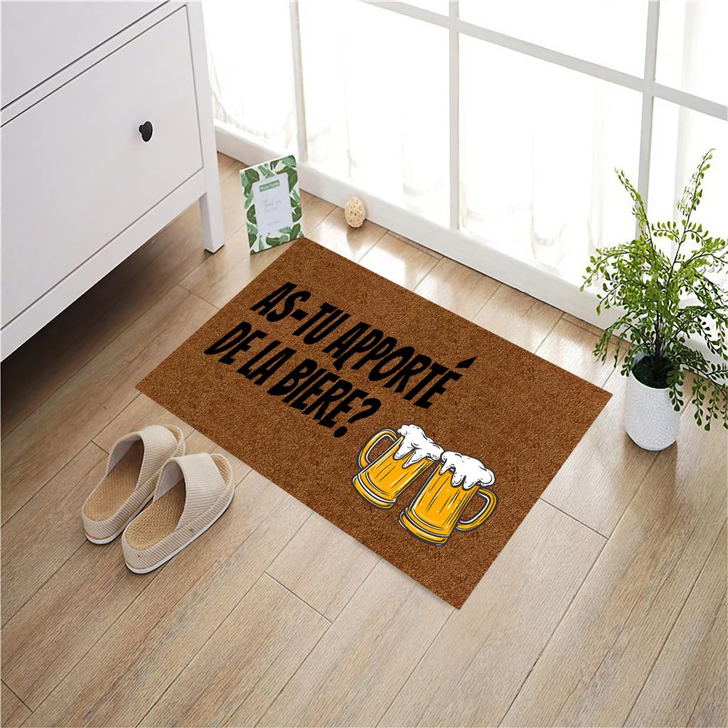 As-tu apporté de la Bière Doormat French Outdoor Anti-Slip Rubber for Entryway Indoor Front Porch Decor Rug Funny Door Mat