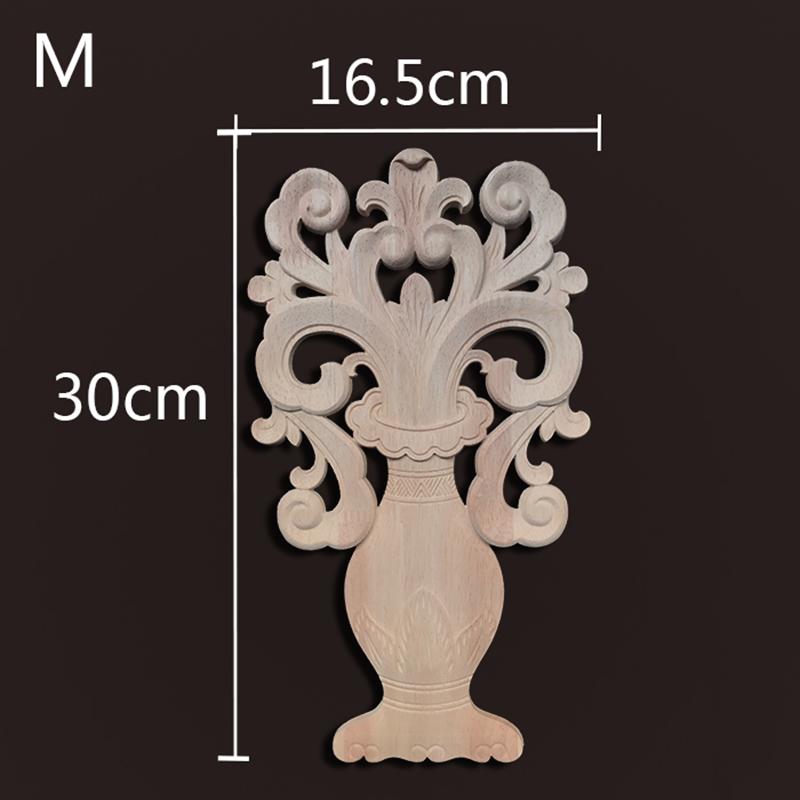 Europe Wood Appliques Onlays Decorative Wood Decals For Furniture Carving Decoration Wall Doors Cabinet Furniture Home Decor
