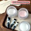 1Jar Nail Art Crystal Powder Pink White Carved Patterns Velvet Frosted Powder Solid Color French Nail Extension Glitter Powder D