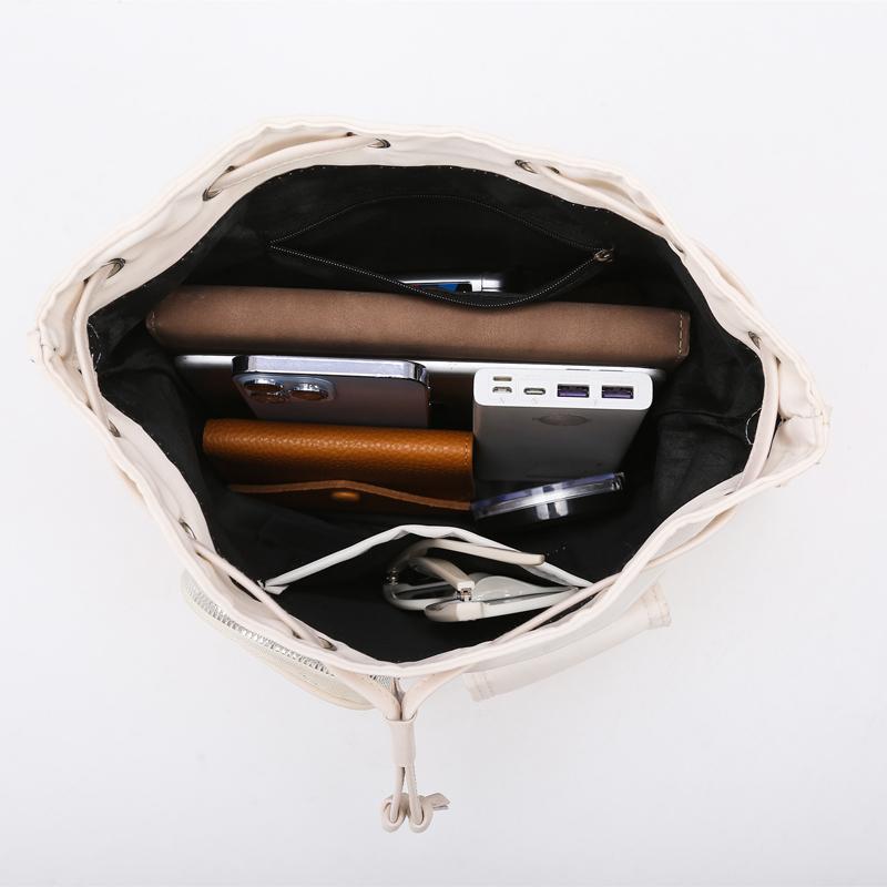 Women's drawstring bucket bag, large capacity shoulder bag, travel, leisure, cross-body bag