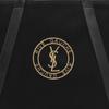 Saint Laurent Ysl Badge Embroidered Solid Color Fabric And Leather Tote Bag Men Tote Bags Black 780096-FAC3I-1075