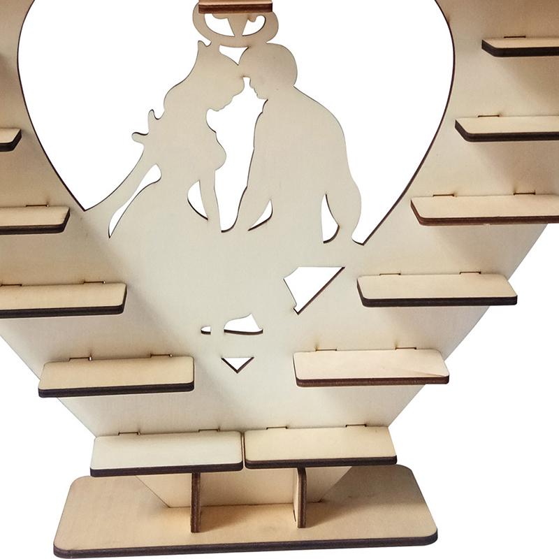 Bruiloft Houten Ornamenten Mr & Mrs Chocolade Stand Display Snoep Cupcake Desserts Houder Home Decor Bruiloft Feestrepen