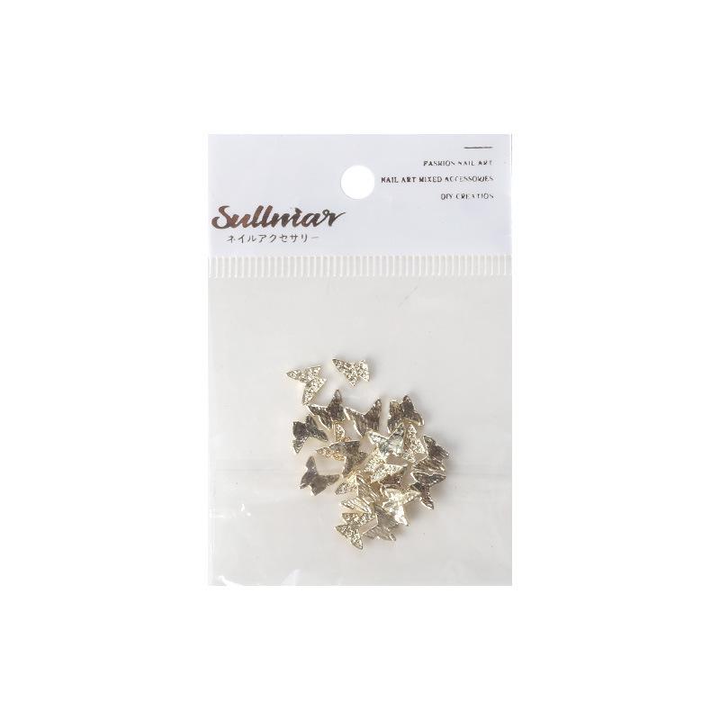 20-Piece Minimalist 3D Butterfly Nail Art Decorations in Gold & Silver