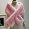 Warm Shawl Stage Evening Dress Bridal Cape Scarf Women's Autumn/winter Popular Faux Fox Fur Wrap