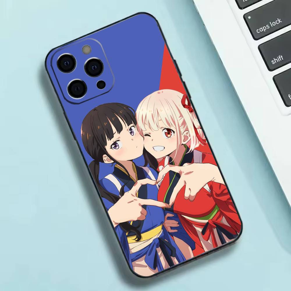 Lycoris Recoil Chisato Phone Case For iPhone 17, 16,15,14,13,12,11 X XR Plus,Others Soft Black Cover