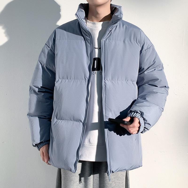 Thickened Warm Down Jacket for Men and Women, Loose and Versatile Stand Collar Cotton Coat