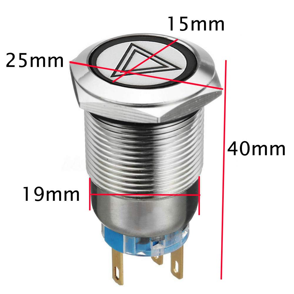 ESUPPORT 12V Automobil Rotes LED-Licht Notfall Warnblinker Druckknopf