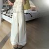 Women's Summer Textured Airy Wide-Leg Pants Dopamine Style Drapey Straight-Leg Casual Floor-Length Trousers