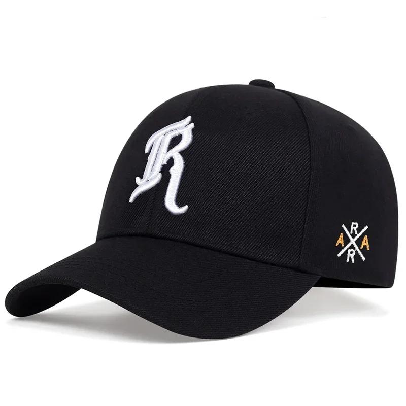 Unisex R Letter Embroidery Baseball Caps Spring and Autumn Outdoor Adjustable Casual Hats Hip Hop Hat Sunscreen Hat Sports Cap