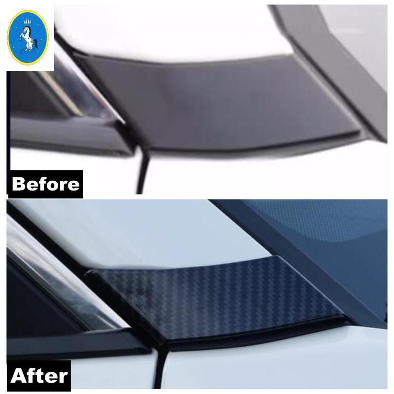 ABS Front Window Pillar A Decor Sequ Cover Trim For TOYOTA RAV4 RAV 4 XA50  - 2024 ABS Chrome / Carbon Fiber Accessories