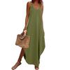 Women's Fashion Casual V-neck Sleeveless  Dresses Print Dresses Beach Long Dresses