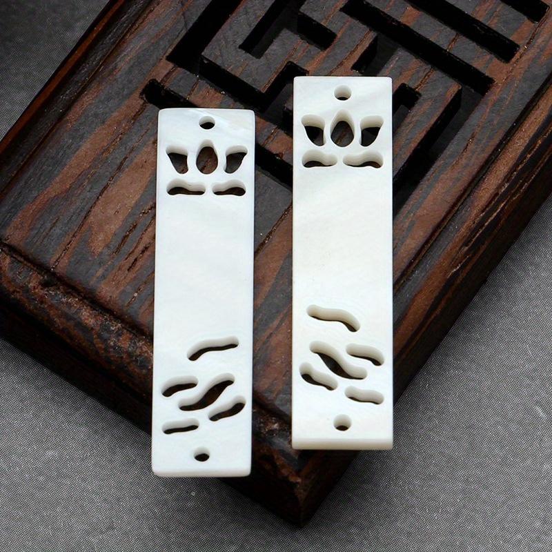 7PCS Chinese Ancient Shell Pendant Hollow Carving Different Patterns Shell Long DIY Necklace Bracelet Red Rope Woven Jewelry