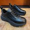 Men's Genuine Leather Business Loafers Men Casual Shoes Soft Sole Lace-Up Comfortable Slip-On Shoes Classic Oxfords in Black 38-44
