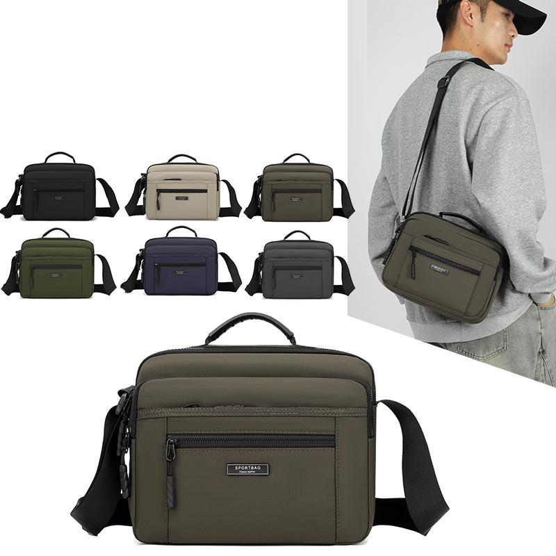 Men's Crossbody Bag Large Capacity Multi-Layer Business Handbag Traveling Shoulder Bag