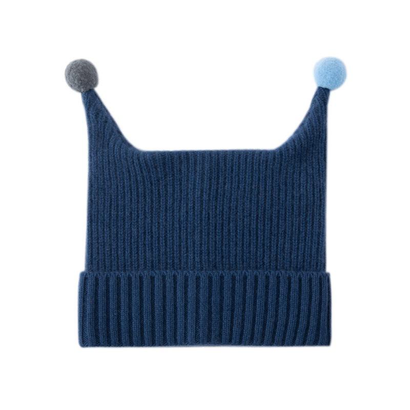Christmas Red 100% Pure Cashmere Baby Wool Knitted Hat for Autumn & Winter Warmth