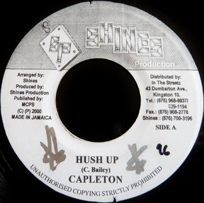 7inch Record CAPLETON / JAH THUNDER - Hush Up / Stop Perplex  NONE Shines Producti 2000 Jamaica Reggae, Ska & Dub Used