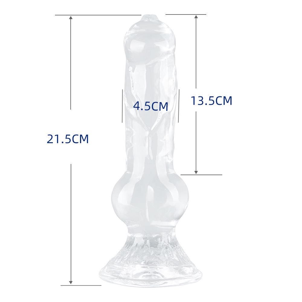 Animal Dog Dick-Shaped Transparent Anal Plug - Large Size Erotic Sex Toy for Women