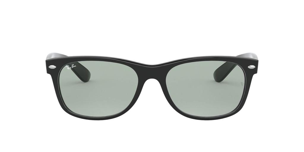 RB2132F New Wayfarer Shiny Black with Light Grey Asian Mirror Lens Ray-Ban Sunglasses, Lens, Fit,