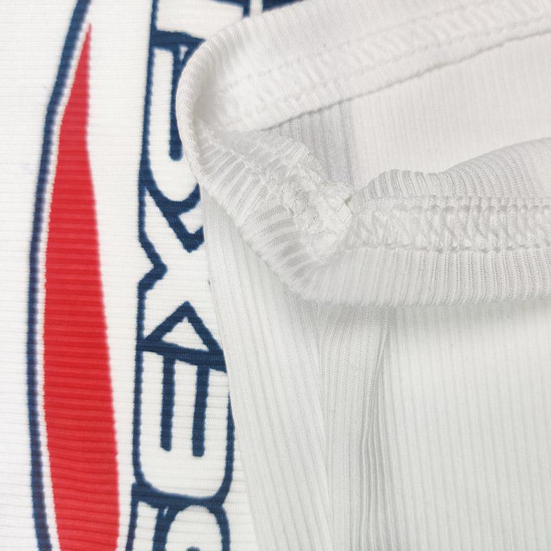 Débardeurs Y2K High Street Blanc Coquett Bretelles Fines Hauts Gyaru Mode Acubi Hauts pour Femmes Sexy Imprimé Lettres pour Femme