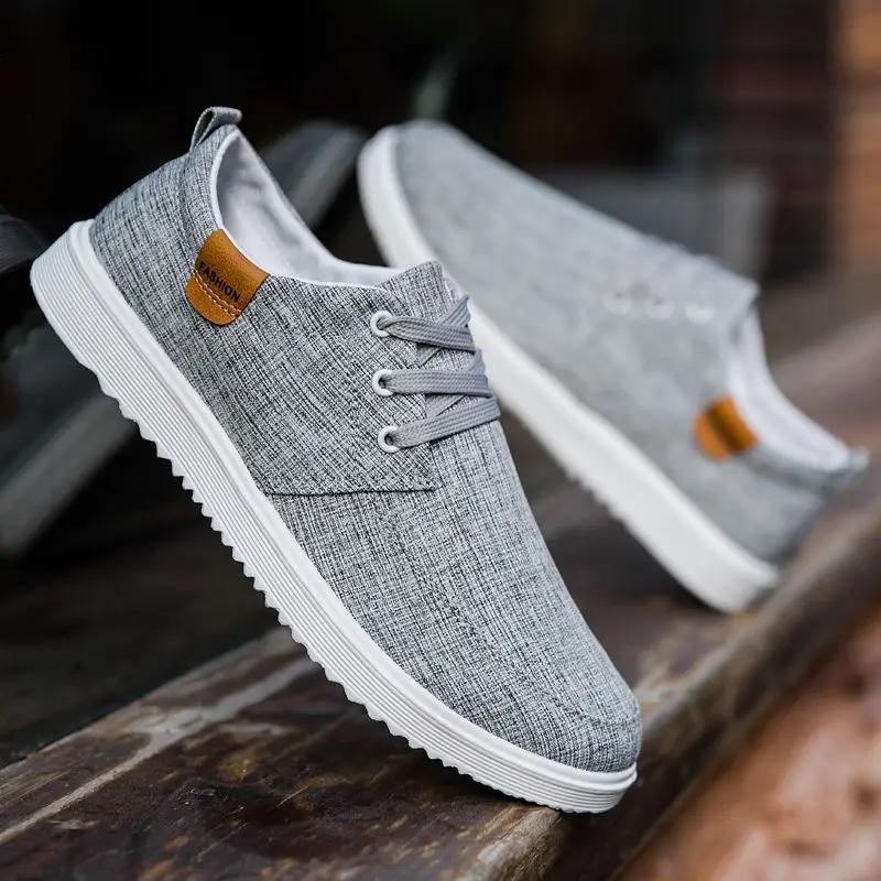 Fashion Men's Casual Shoes Canvas Young Students Solid Color Sneakers Breathable Adults High Quality Fashion Classic Original Male Shoe
