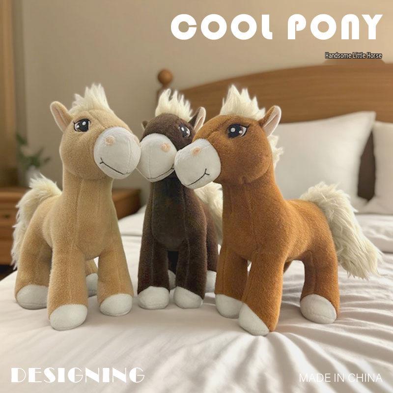 Handsome Little Horse Plush Toy: Long-Legged Foal Doll Cushion—Comfortable Cloth Doll for Children