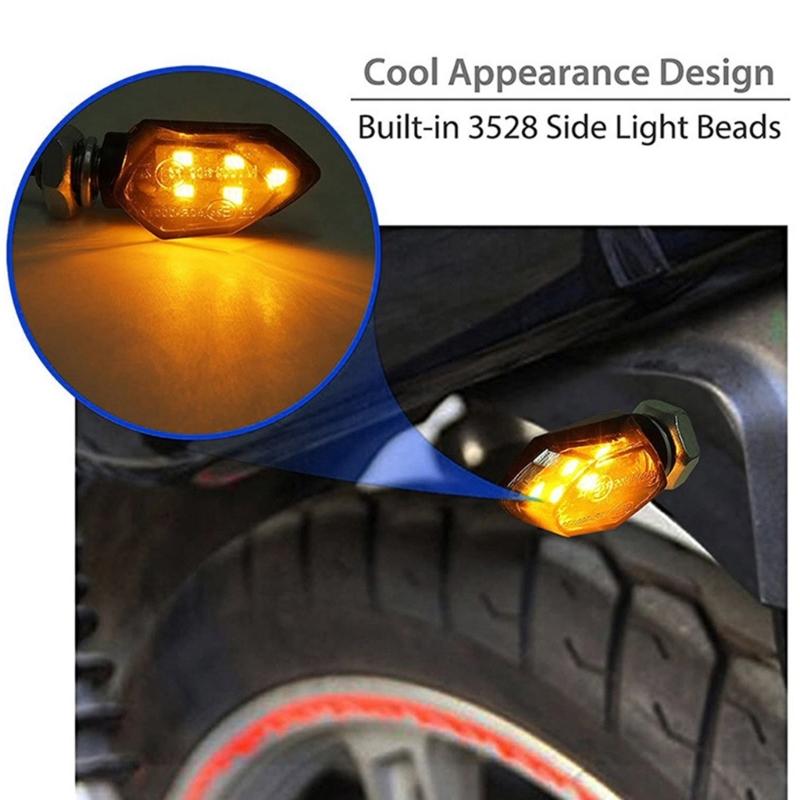 Upgrades Bright LED Motorcycle Indicator Lights 12V Universal Fit Weatherproof ABS Housing for Cruiser Sports Bikes