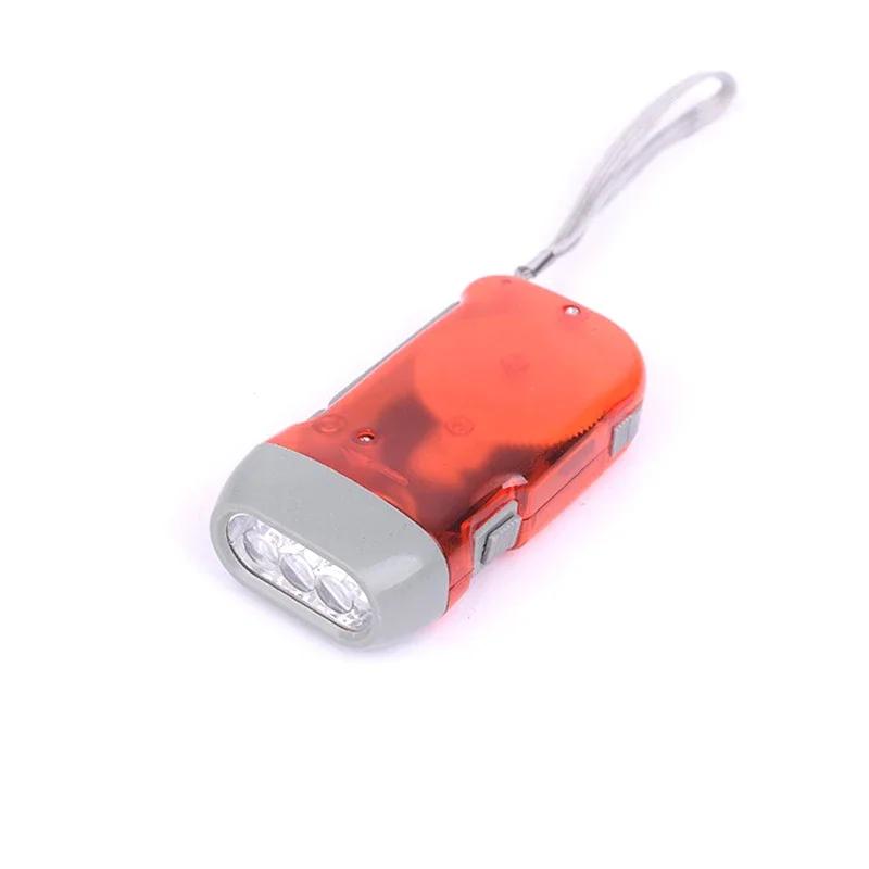 New 3 LED Hand Pressing Dynamo Crank Power Wind Up Flashlight Torch Light Hand Press Crank Camping Lamp Light