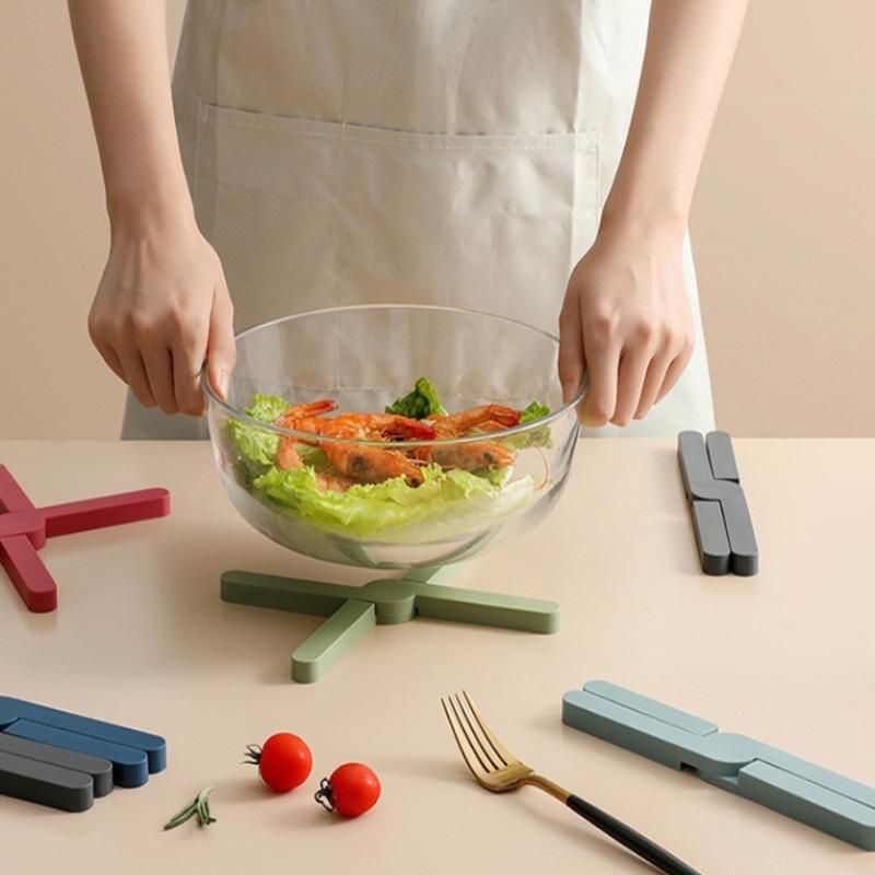 Silicone X-Shaped Non-Slip Pot Pan Mat Heat Resistant Pad Foldable Table Placemat Dish Plate Cross Holder Kitchen Gadgets