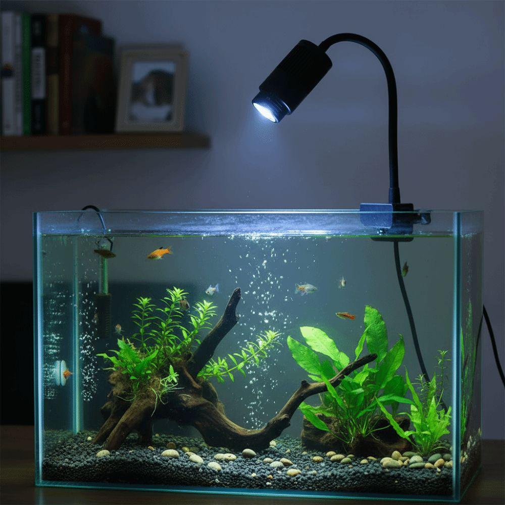 Rotatable LED Aquarium Light Dimming Adjustable Focus Spotlight Portable Fish Tank Clip Lamp  Home