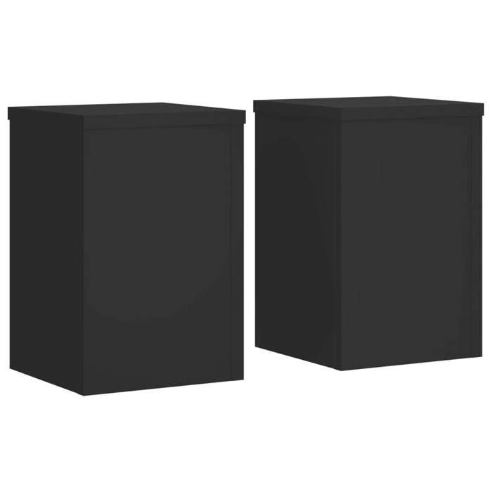VidaXL Plant Stands 2 Pcs Black 25x25x35 Cm Engineered Wood, Flower Stand, Pot Stand, Support for 852907