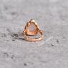 Huge pear rose quartz engagement ring Pink quartz statement ring Rose gold ring for beginning Wedding ring Bridesmaid gift Gift for her