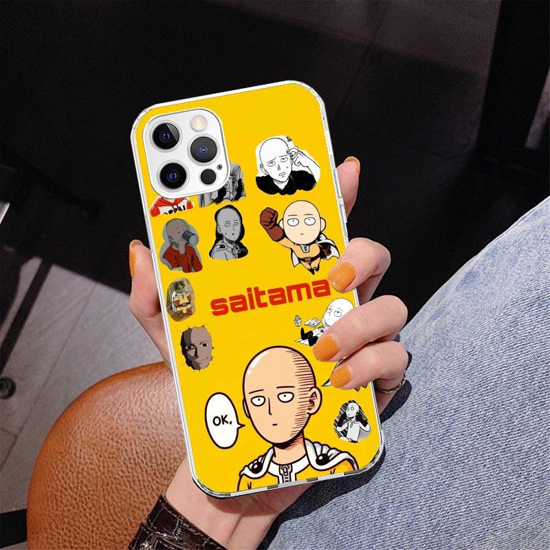 One P-Punch-Man Saitama King Phone Case For iPhone 13 12 Mini 11 Pro Max XS XR X SE 7 8 Plus 5S 5 6S 6 Gift Print Cover Fundas