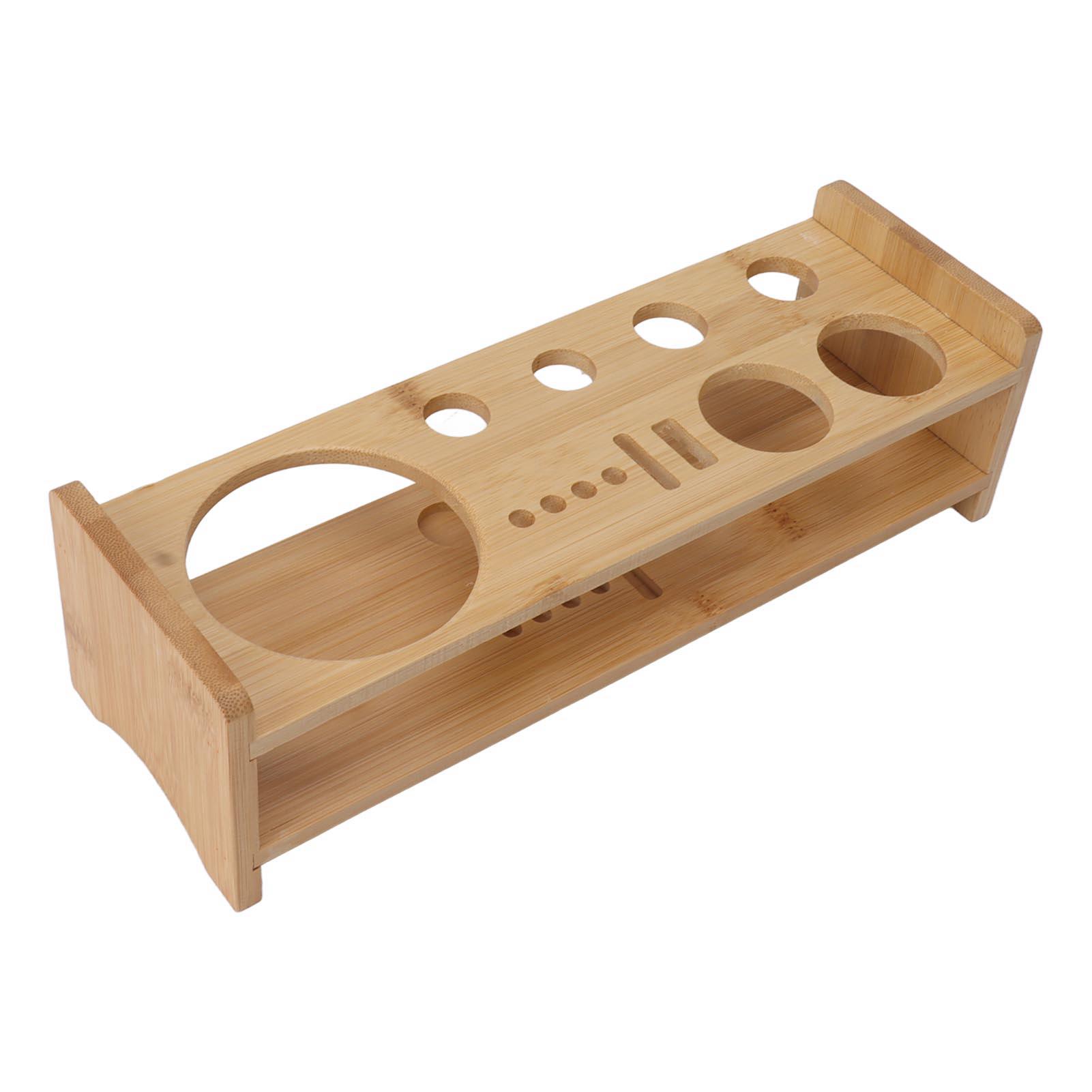 

Bartender Kit Stand Large Capacity Space Saving Bamboo Wood Bartending Tool Storage Holder for Bar Home