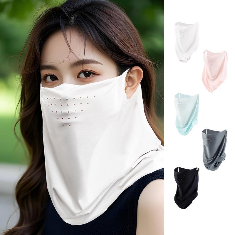 Ice Silk Sun Protection Face Mask - Breathable Cycling & Outdoor Sunshade for Men & Women