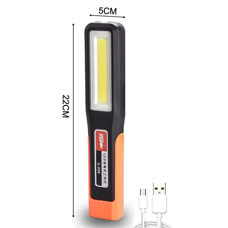Multifunctional Powerful Cob Led Work Light Portable Rechargeable Flashlight Magnetic Torch Emergency Light Warning Light