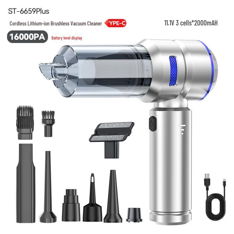High-Power Cordless Brushless Car Vacuum: Suction, Blowing, Dust Removal, Inflation