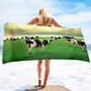 Cow Print Beach Towel Microfiber Bath Towels Oversized Cute Animal Cow Beach Towels Quick Dry Pool Towels for Bathroom Camping