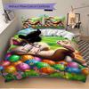 3pcs Easter Bunny Bedding Set - Includes One Quilt Cover and Two Pillowcases (No Core) - Festive Gift for Bedroom and Guest Room Decoration