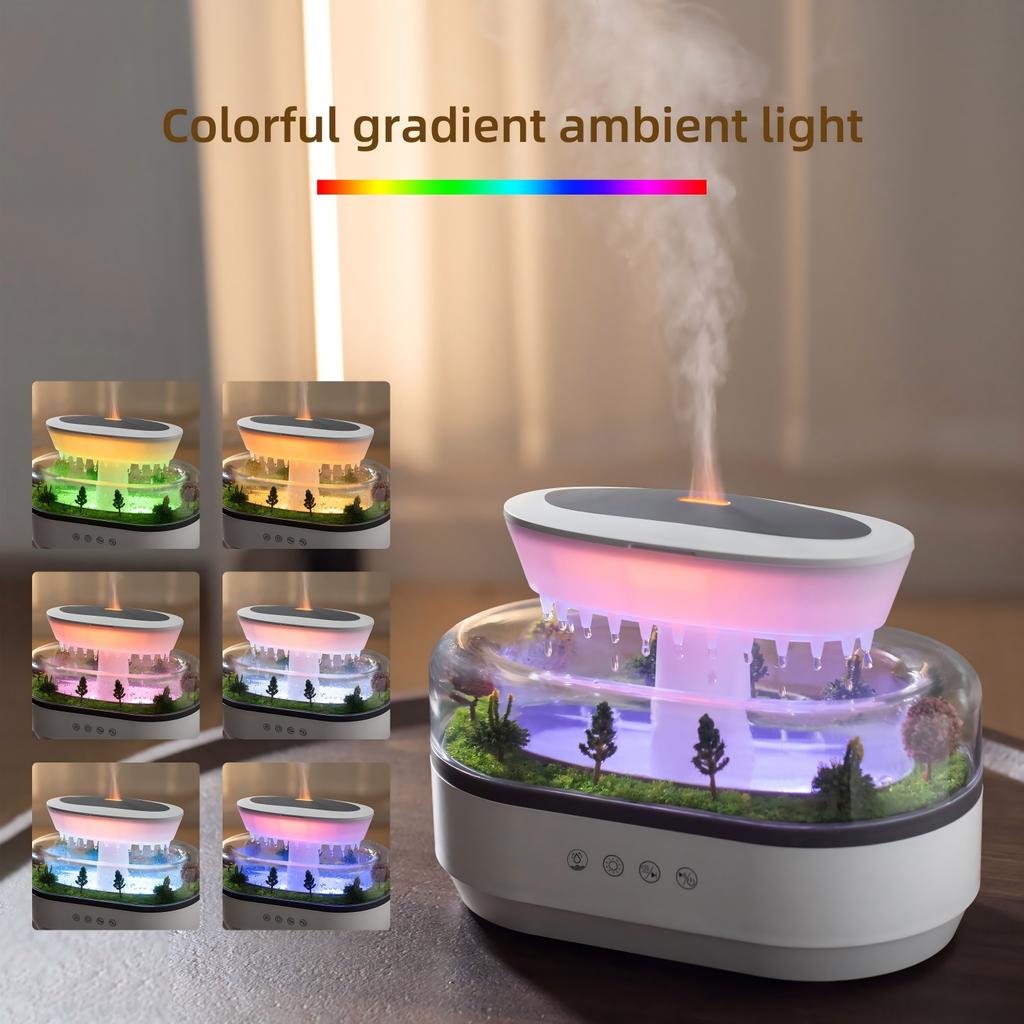 Tropfenförmiger Luftbefeuchter Mikro-Landschaft Ätherischer Öl Diffusor mit buntem Licht Ultraschall Duftdiffusor für Zuhause Büro