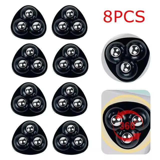 

Колеса для кухонной техники 4/8 шт. Грузоподъемность Липкие мебельные ролики Колеса Бытовые износостойкие ползунки для мелкой бытовой техники 8pcs чёрный