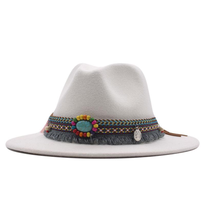 eBay New Woolen Top Hat Women's Minority Style Retro Flat-brimmed Jazz Hat