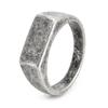 Vintage Titanium Steel Ring for Men Simple Rectangular Design Retro Distressed Finish Jewelry
