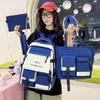5pcs Backpack Junior High School Students Elementary School Students College Large Capacity, Versatile, Campus Leisure, Dirt Resistant Backpack