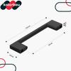 KOTARBAU® Kitchen Furniture Handle Classic Modern Oblong Long Matte Black 126 MM Spacing 96 MM Set of 10
