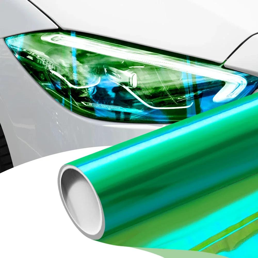 Car Tint Films PVC Headlight Taillight Wrap Cover Decal Waterproof Glossy Sticker Chameleon Color-Changing Film Cars Accessories