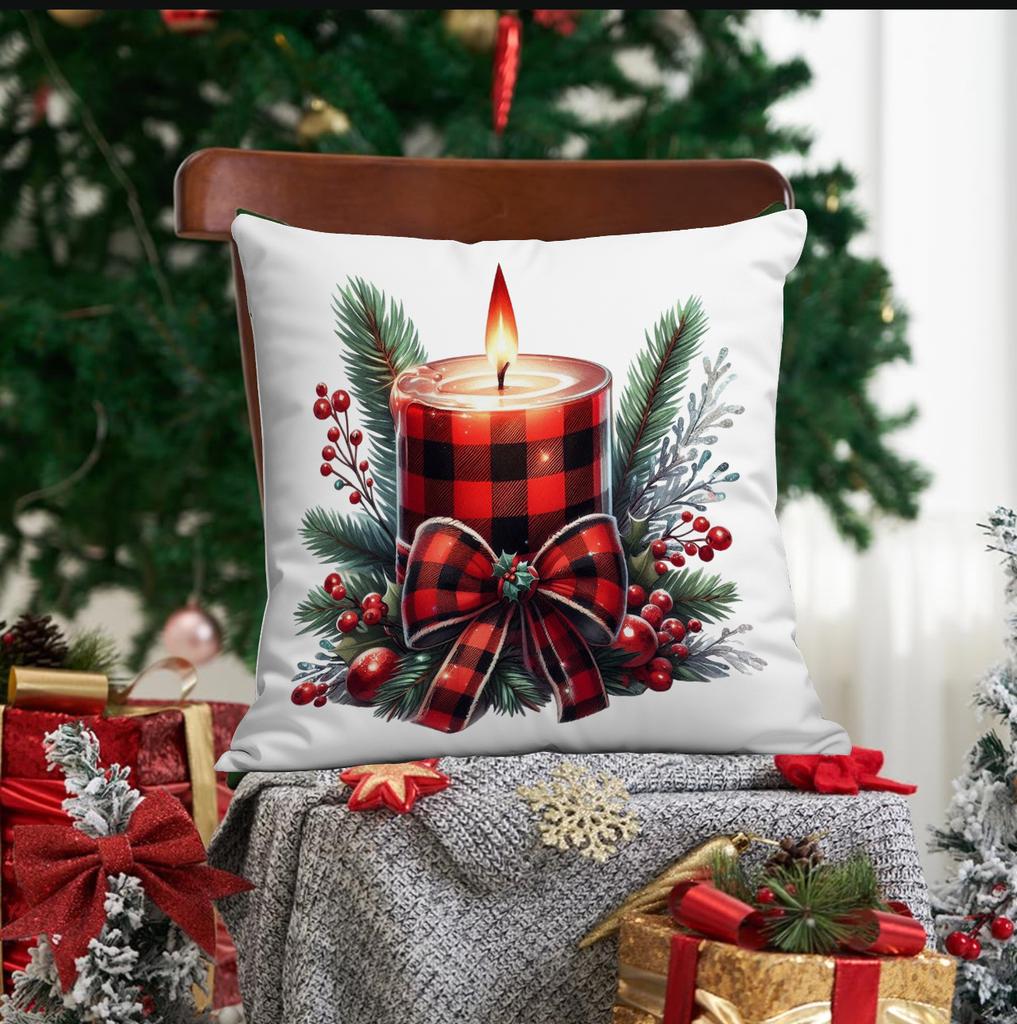 New Christmas Pillow Cover Red Plaid Creative Print Home Living Room Sofa Pillow Cover Premium Durable Quality