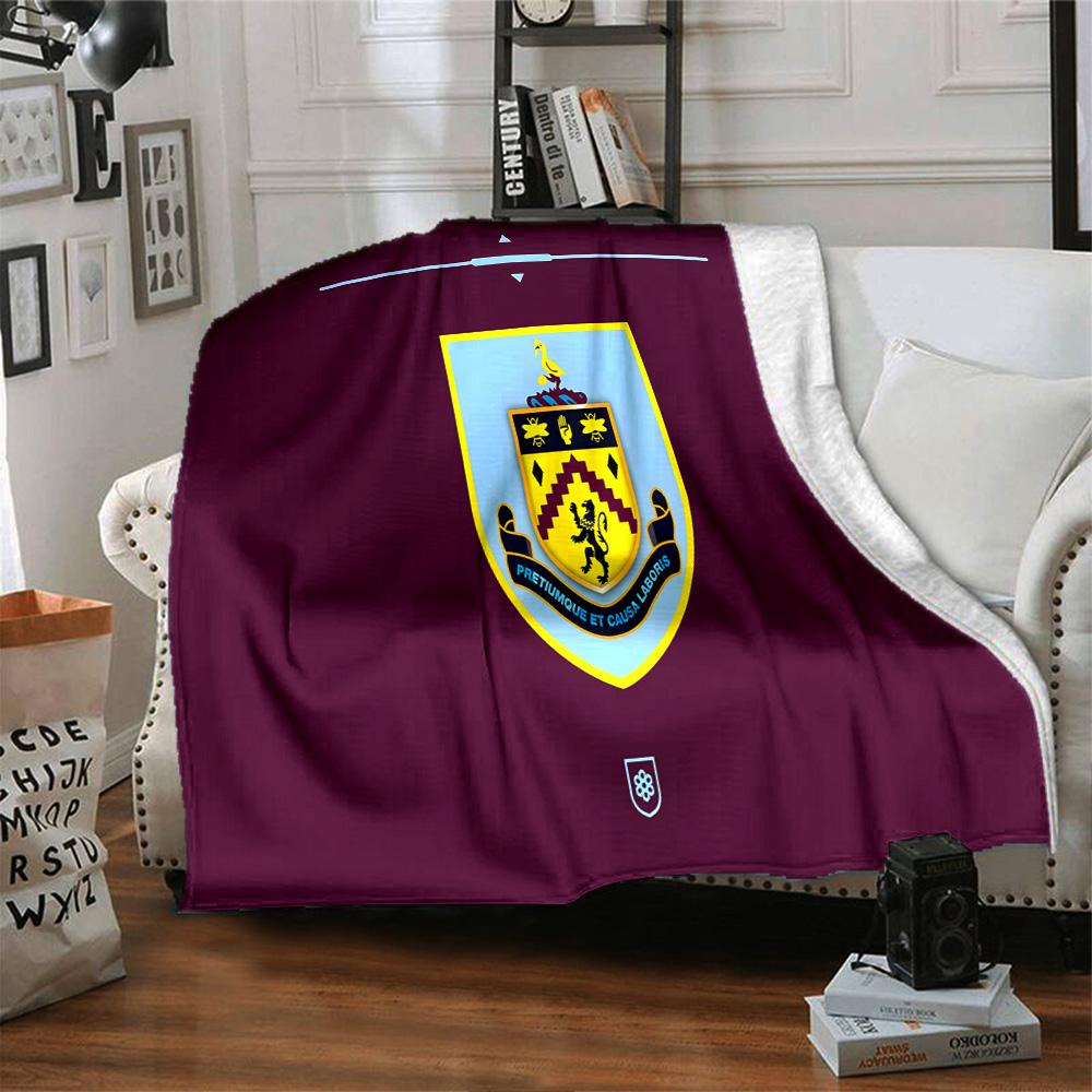 Football Club Burnley Flannel Blanket, Soft Polyester, Modern Design, All-Season for Camping, Travel, Gifts for holidays or birthdays