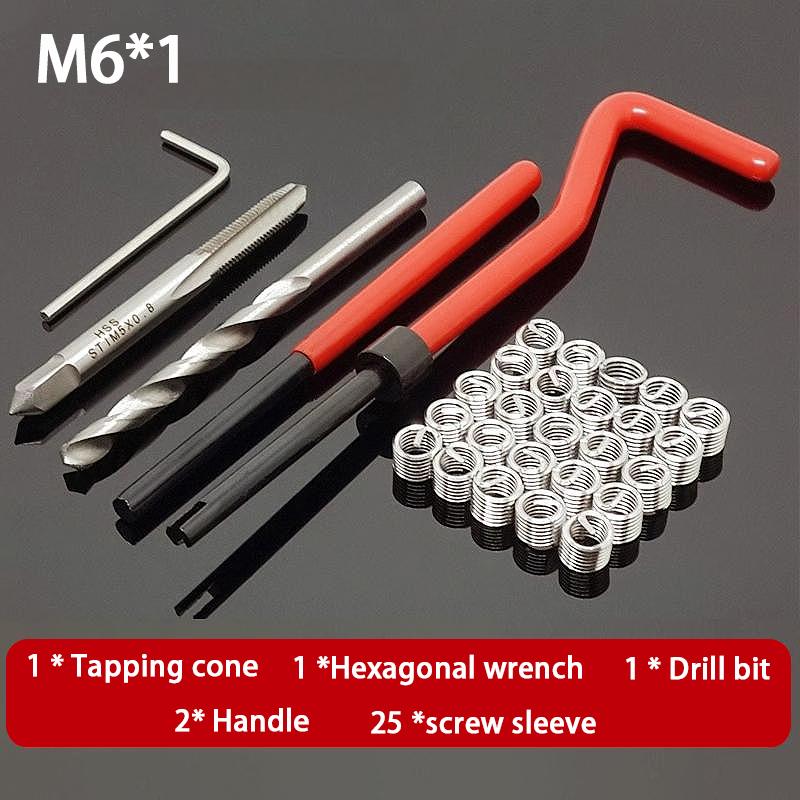 30Pcs Metric Thread Repair Insert Kit M5 M6 M8 Car Pro Coil Tool M8*0.8Thread Repair Insert Kit
